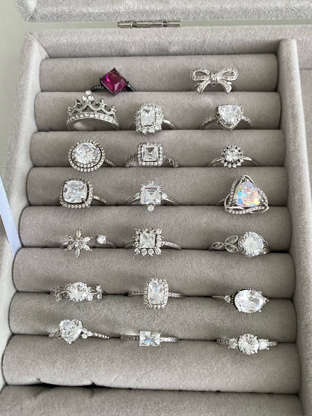 Choose from 20 pcs Sterling Silver Charmed Aroma Rings  Bow Heart Flowers Crown